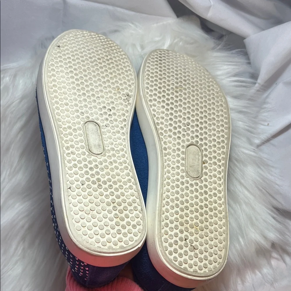 Blue Women's Sneakers with Rhinestone Detailing